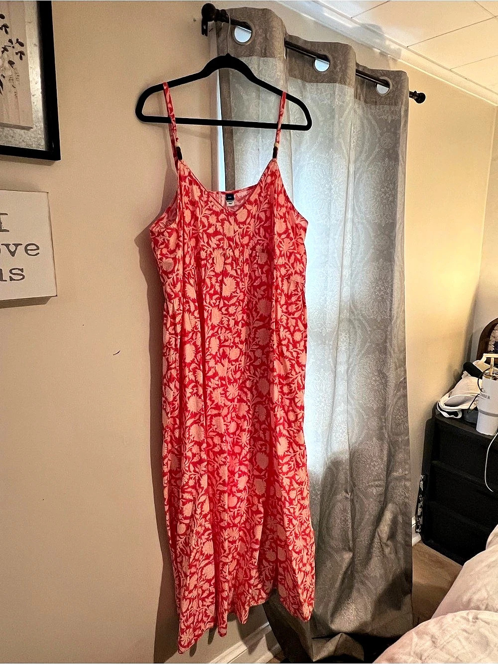 Old Navy Floral Maxi Dress in Red & White Size XXL Like New
